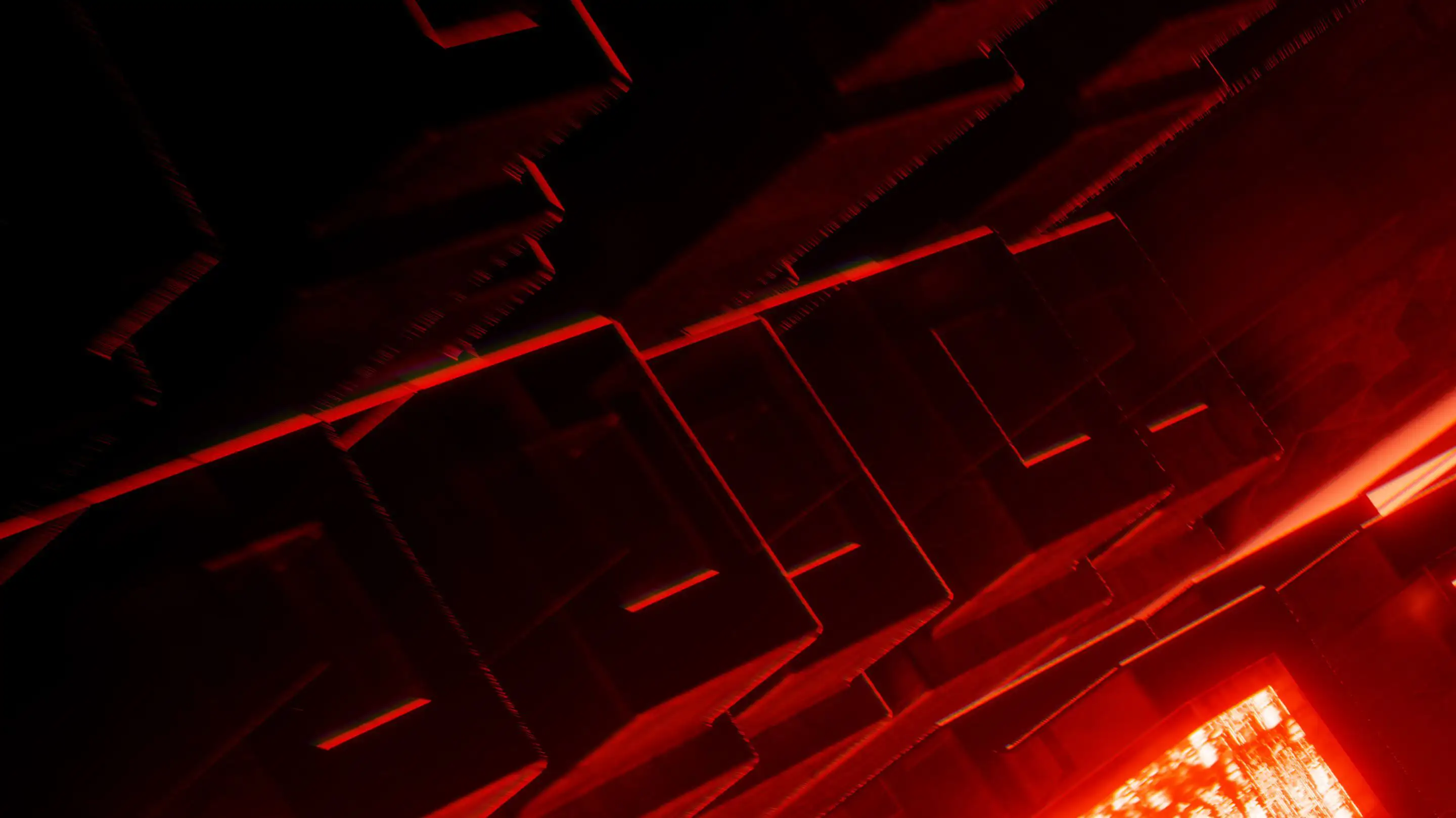 Scattered glass fragments around a clear lens that focuses the light into one red point