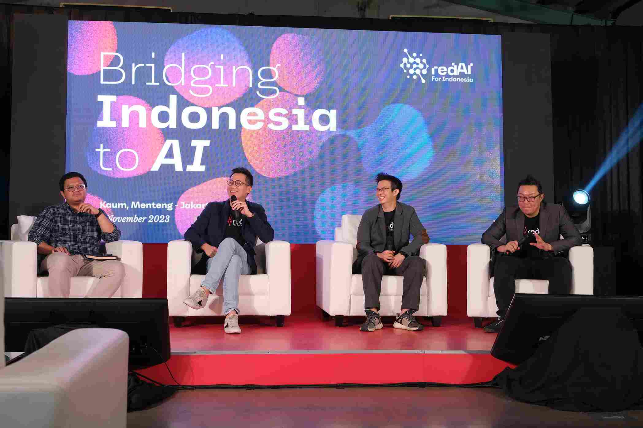Four speakers on white chairs at the Merz Ultherapy media press conference run by Crimson, December 2022